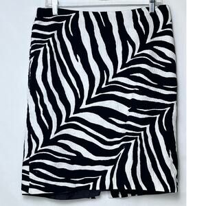 Talbots Women's Size 12 Black/White Zebra Print Summer Cruise Skirt
